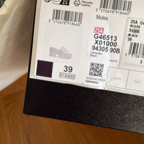 CHANEL DAD 25A CC logo Quilted Lambskin leather Platform Mules Sz 39 - Picture 8 of 17